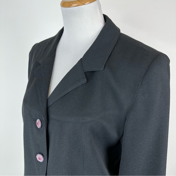 Double D Ranch Western Wear Purple Swirl Button Black Blazer Size Medium - Picture 6 of 9